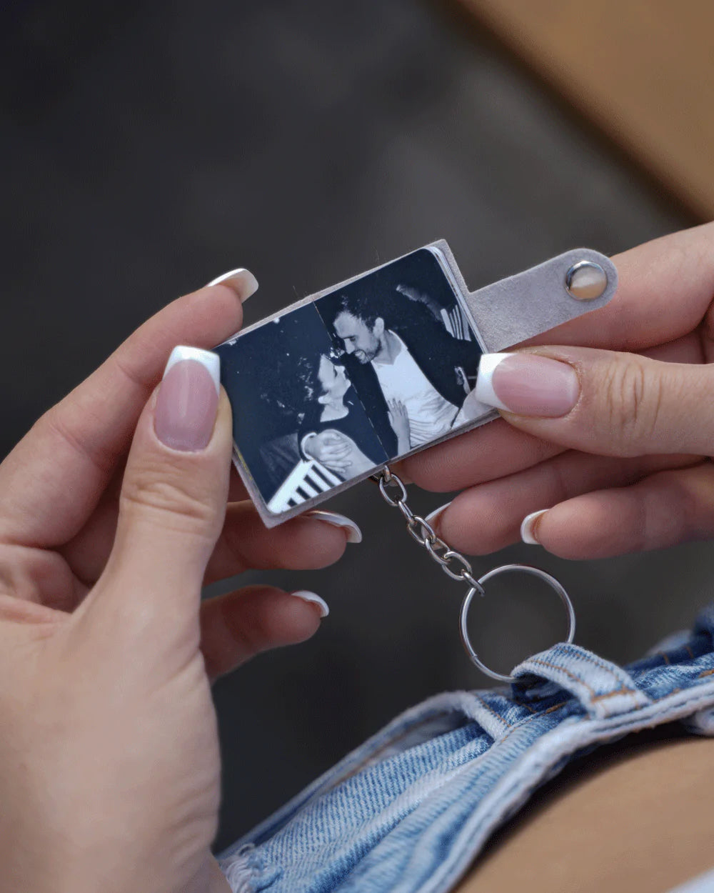 uniqicon Personalized Mini Photo Album Keychain Small Custom Leather M –  k-beautyvelvet