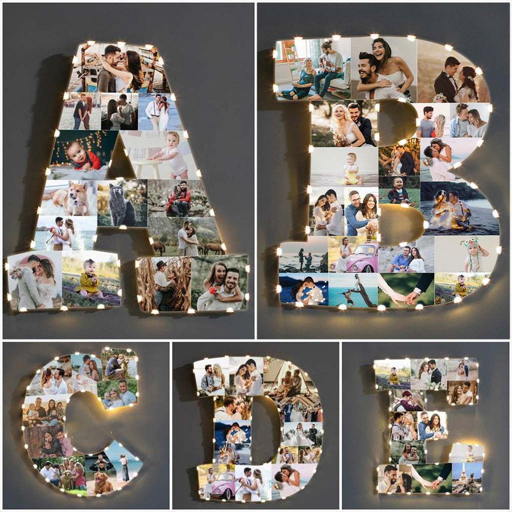 Personalized LED Letter Photo Collage Frame