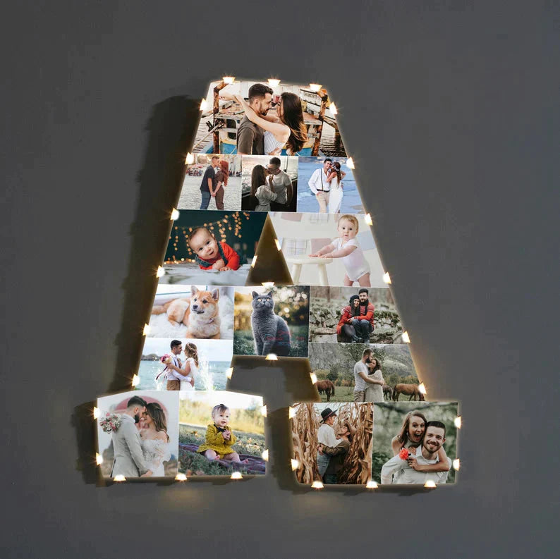 Personalized LED Letter Photo Collage Frame