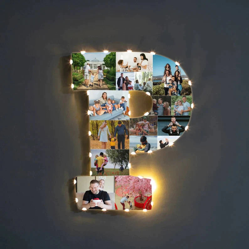 Personalized LED Letter Photo Collage Frame