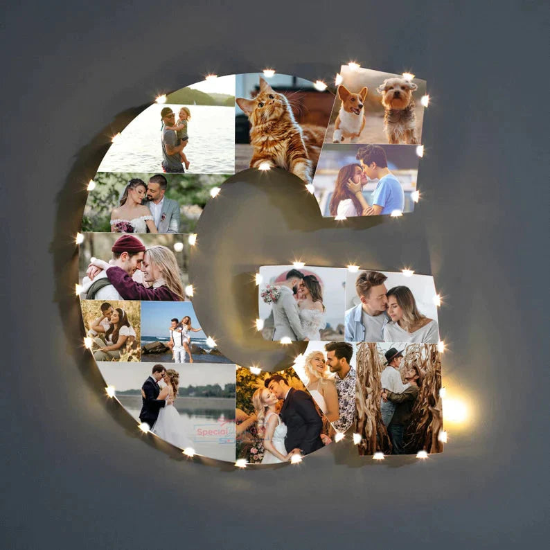 Personalized LED Letter Photo Collage Frame