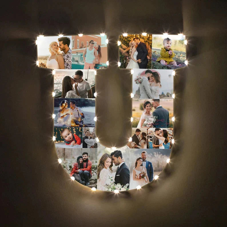 Personalized LED Letter Photo Collage Frame