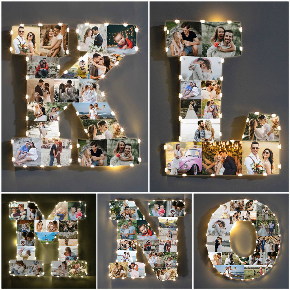 Personalized LED Letter Photo Collage Frame